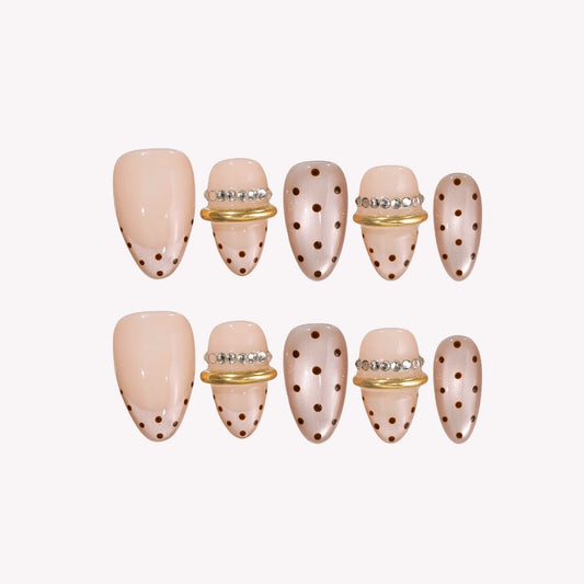 Easy Charm - Ersa Nails Nude Gold PressOnNails