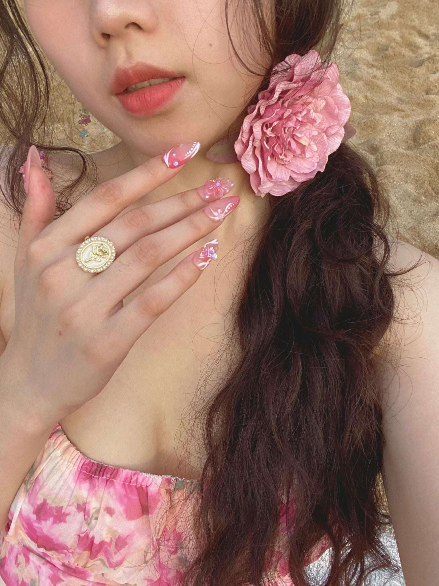 Floral Dreamland - Ersa Nails Nude Pink PressOnNails