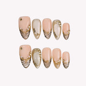 A Little Wild - Ersa Nails Nude Gold PressOnNails