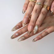 A Little Wild - Ersa Nails Nude Gold PressOnNails