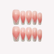 Admiring - Ersa Nails Pink White PressOnNails