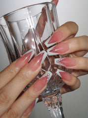 Admiring - Ersa Nails Pink White PressOnNails