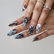 Afterdark - Ersa Nails Black White PressOnNails