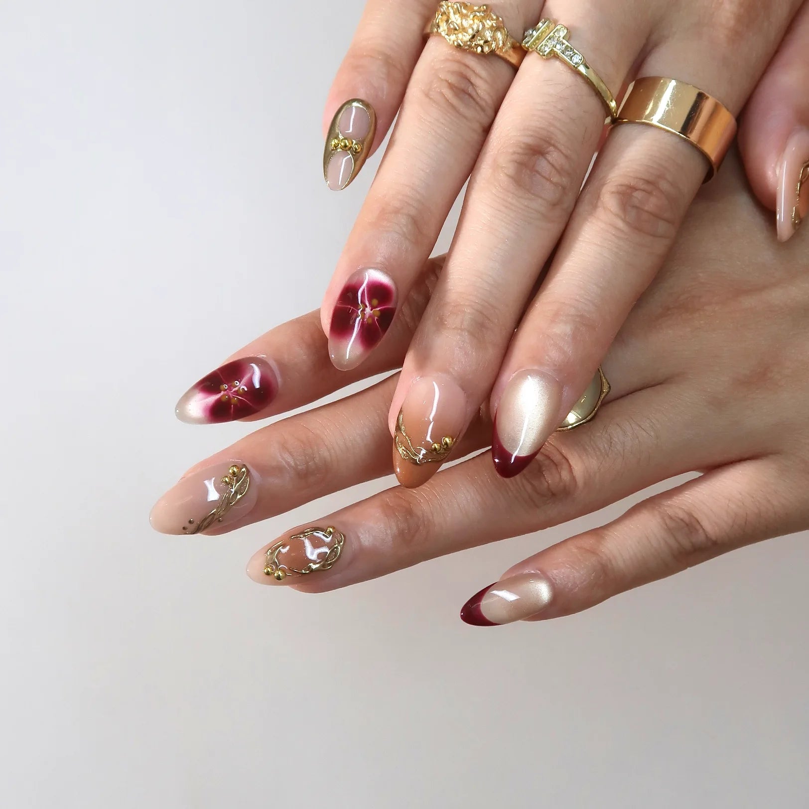 Afterglow - Ersa Nails Nude Red PressOnNails