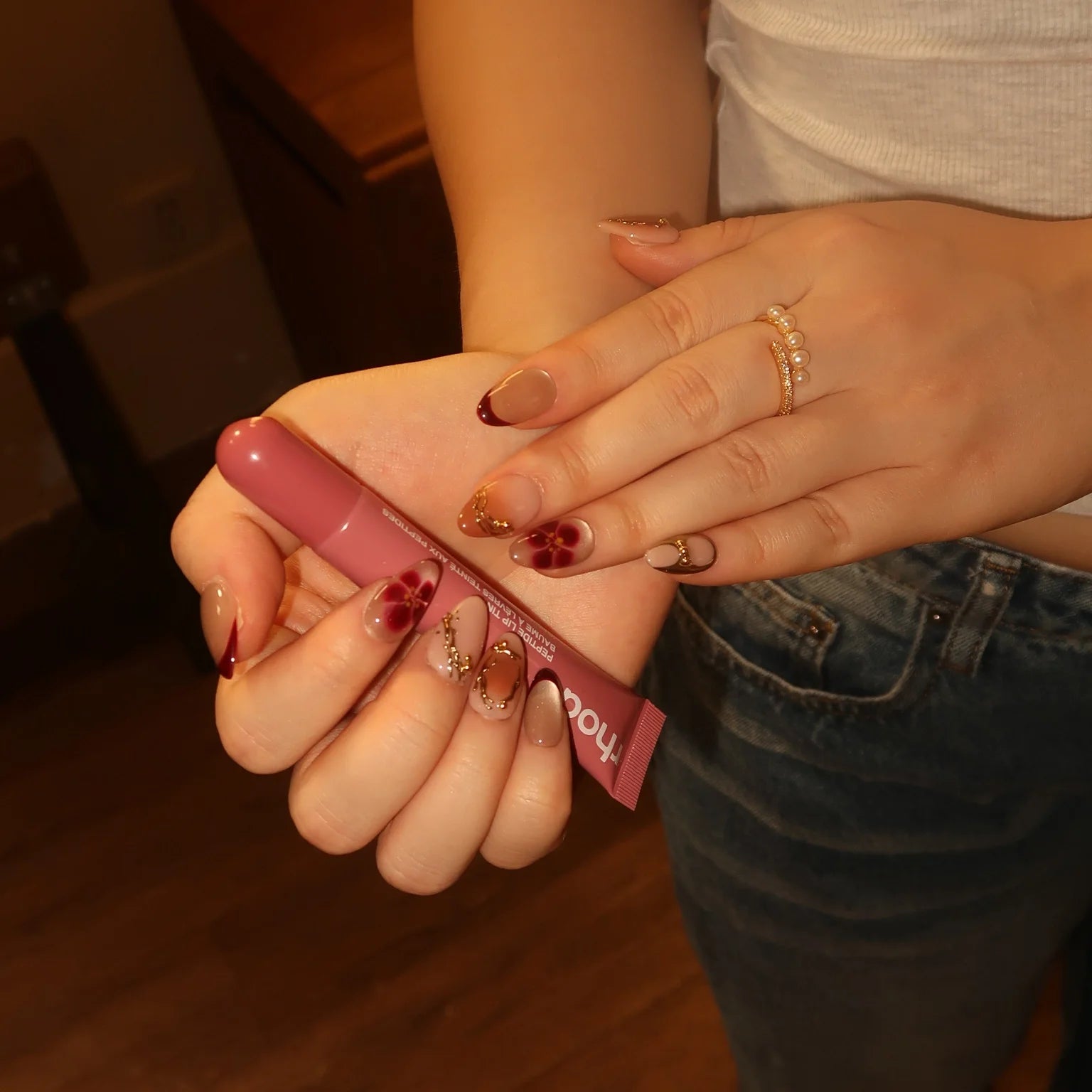 Afterglow - Ersa Nails Nude Red PressOnNails