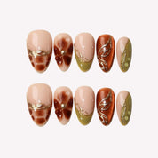 Amber Bloom - Ersa Nails Nude Brown Jade PressOnNails