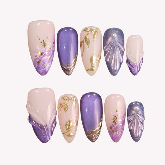 Amethyst Glow - Ersa Nails Nude Purple PressOnNails