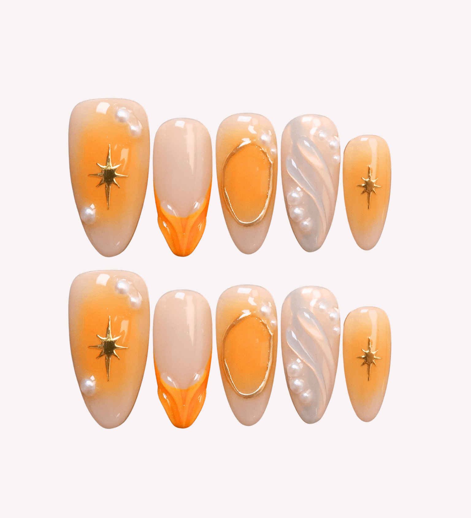 Aperol Spritz - Ersa Nails Nude Orange PressOnNails