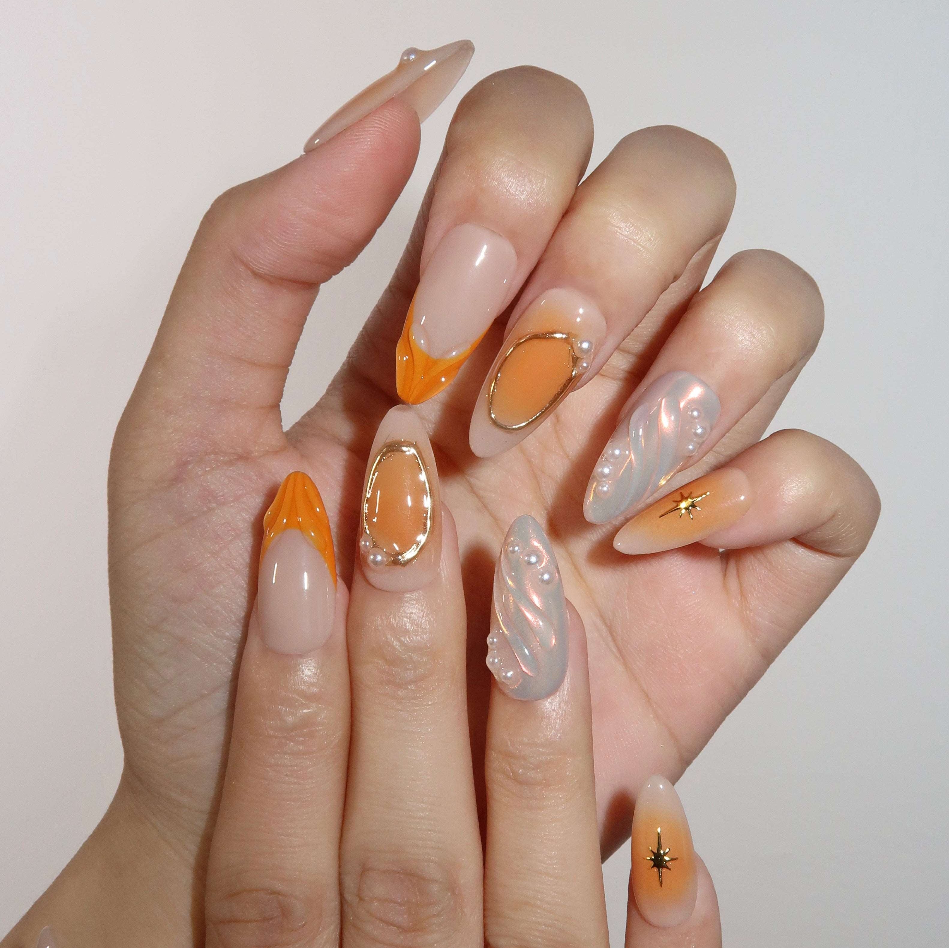 Aperol Spritz - Ersa Nails Nude Orange PressOnNails