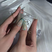 Aquarius - Ersa Nails White Mid  Coffin PressOnNails