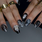 Armageddon - Ersa Nails Black Silver White PressOnNails
