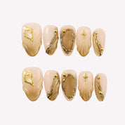 Artemis' Glint - Ersa Nails Nude Gold PressOnNails
