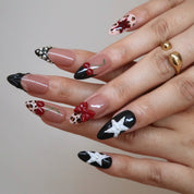 Attractive - Ersa Nails Nude Black Red PressOnNails
