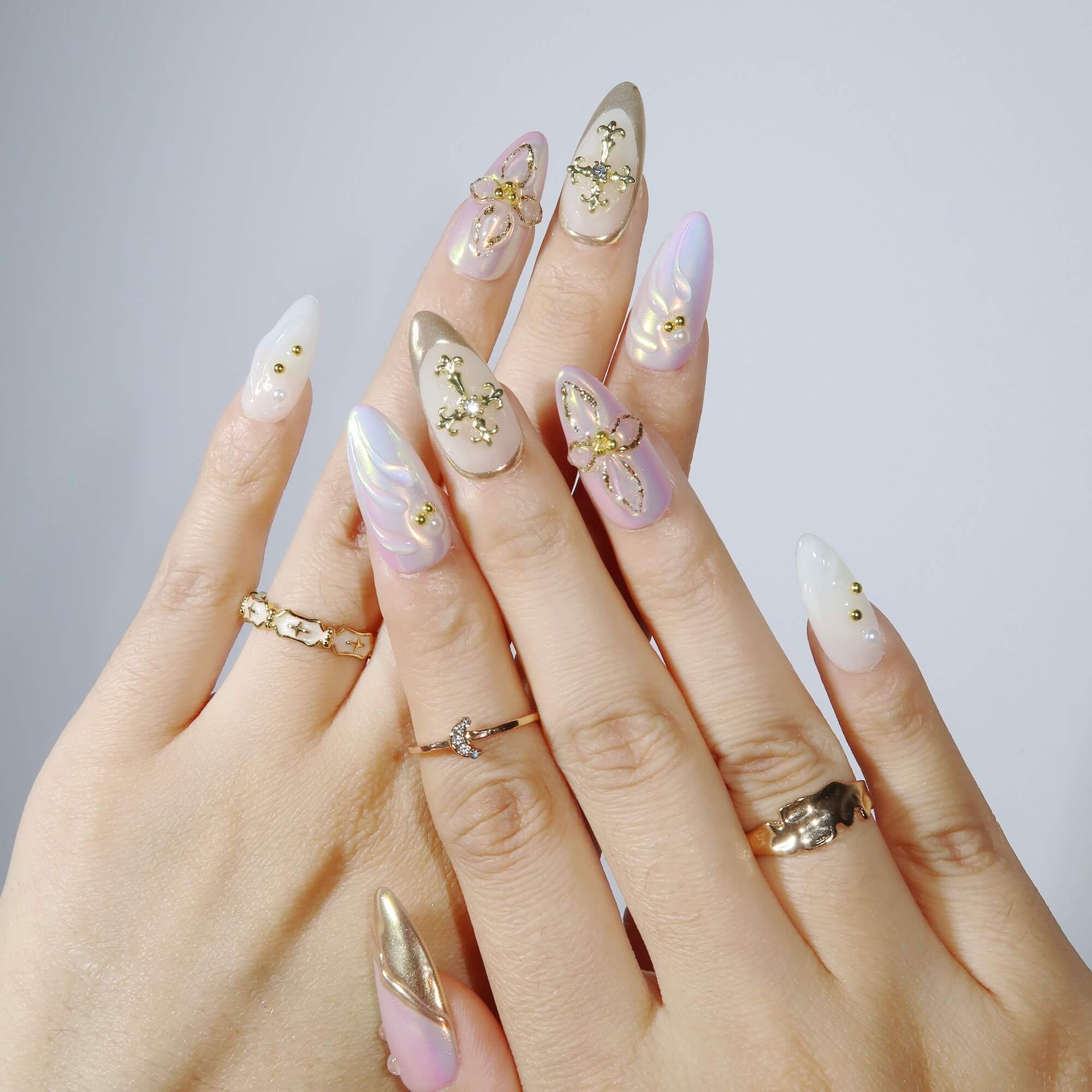Aureate Bloom - Ersa Nails Pink Gold PressOnNails