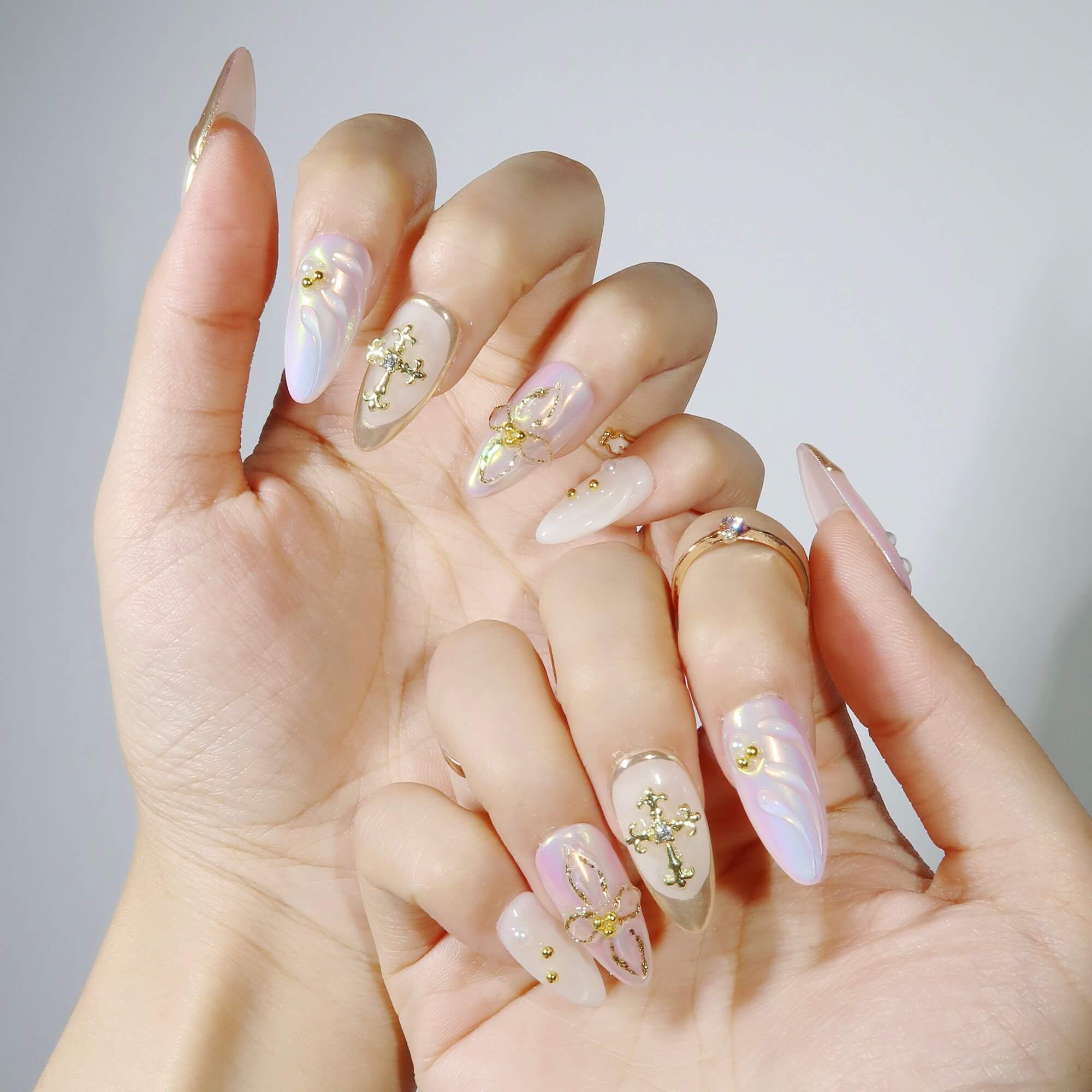 Aureate Bloom - Ersa Nails Pink Gold PressOnNails