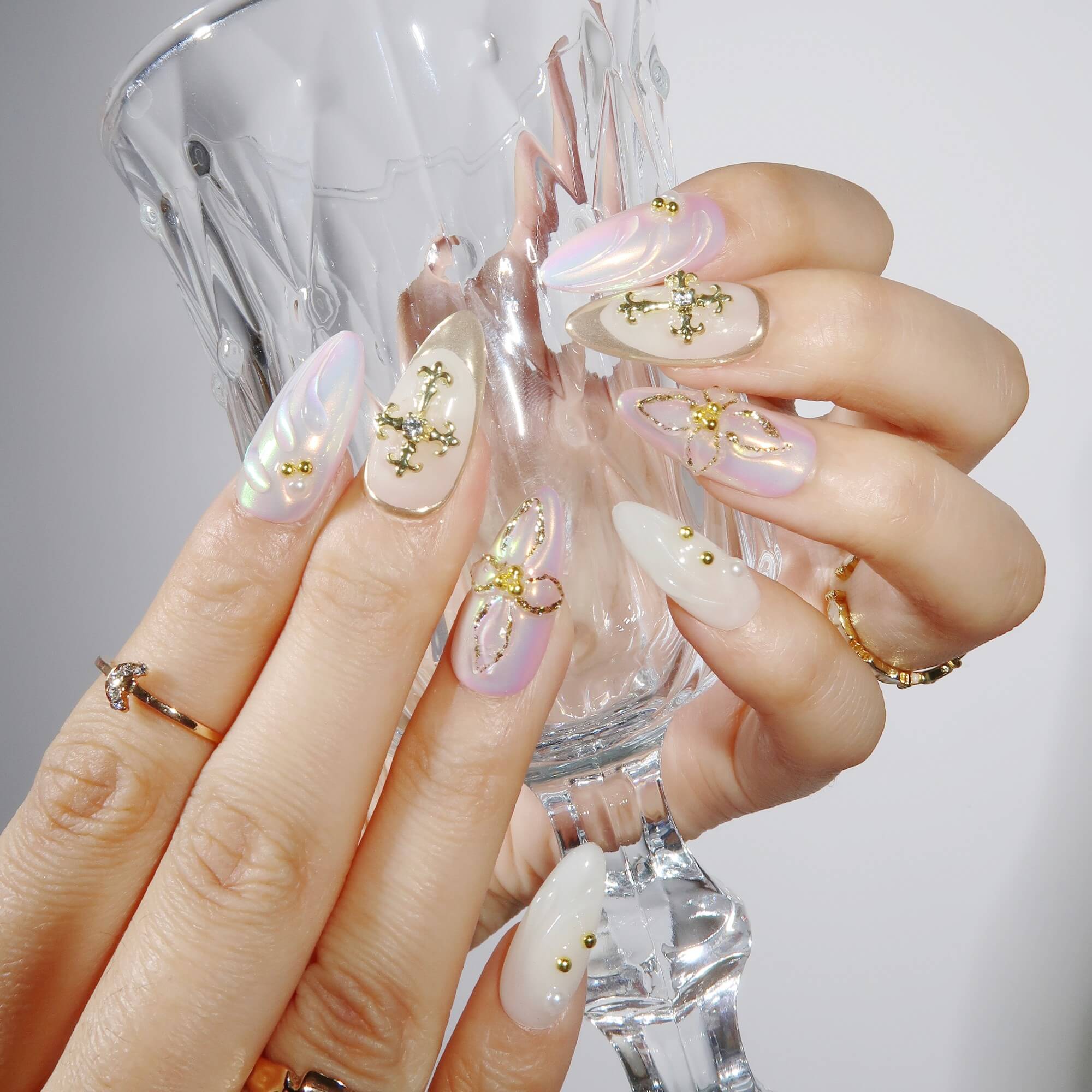 Aureate Bloom - Ersa Nails Pink Gold PressOnNails