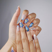 Azure Muse - Ersa Nails Nude Blue White PressOnNails