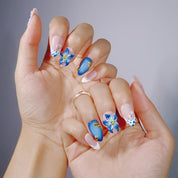 Azure Muse - Ersa Nails Nude Blue White PressOnNails