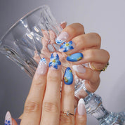 Azure Muse - Ersa Nails Nude Blue White PressOnNails