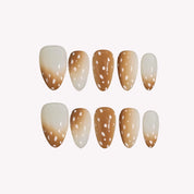 Bambi - Ersa Nails Nude Brown Short Almond PressOnNails