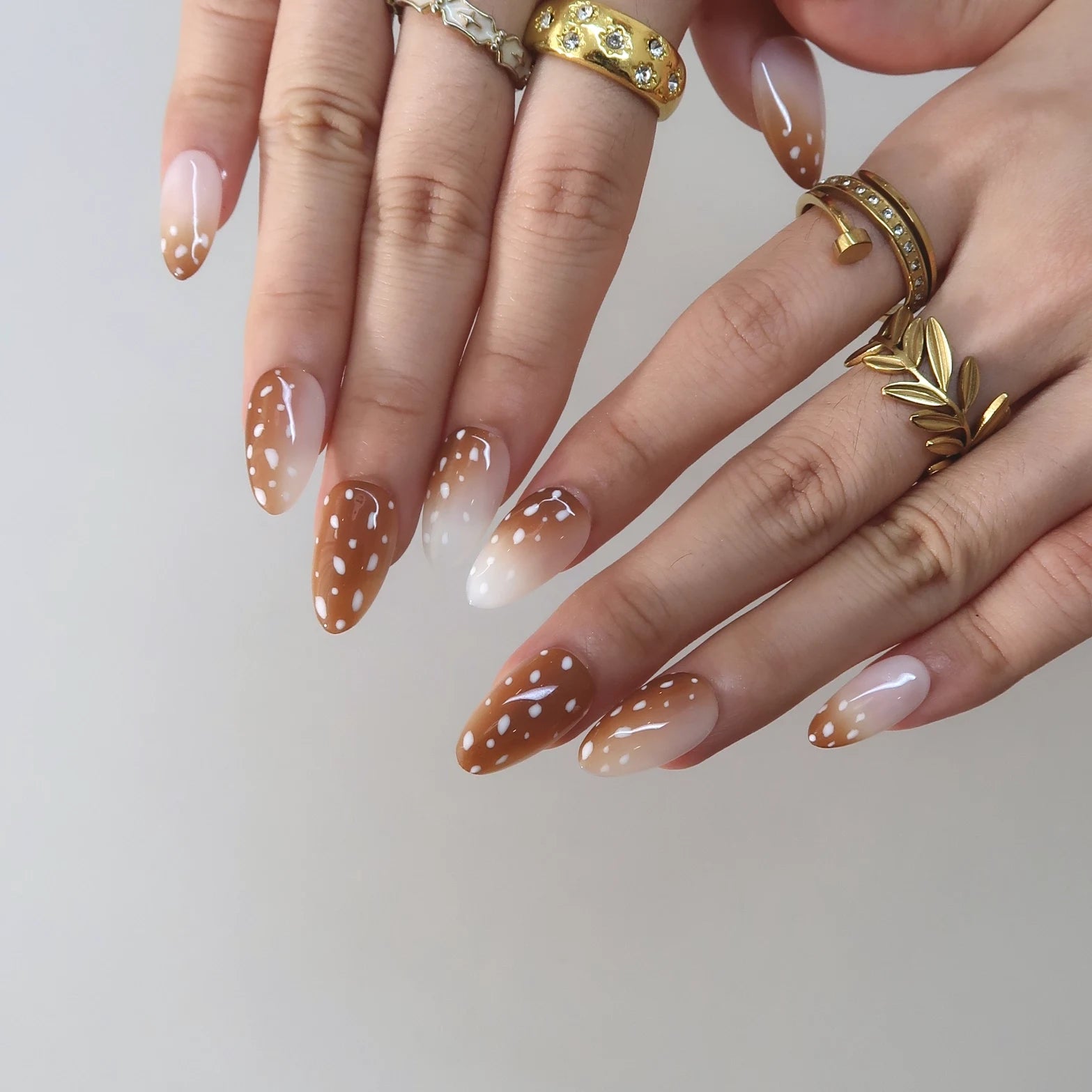 Bambi - Ersa Nails Nude Brown Short Almond PressOnNails