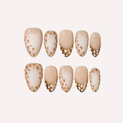 Bambi Crush - Ersa Nails Nude Brown Short Almond Handmade Press On Nails