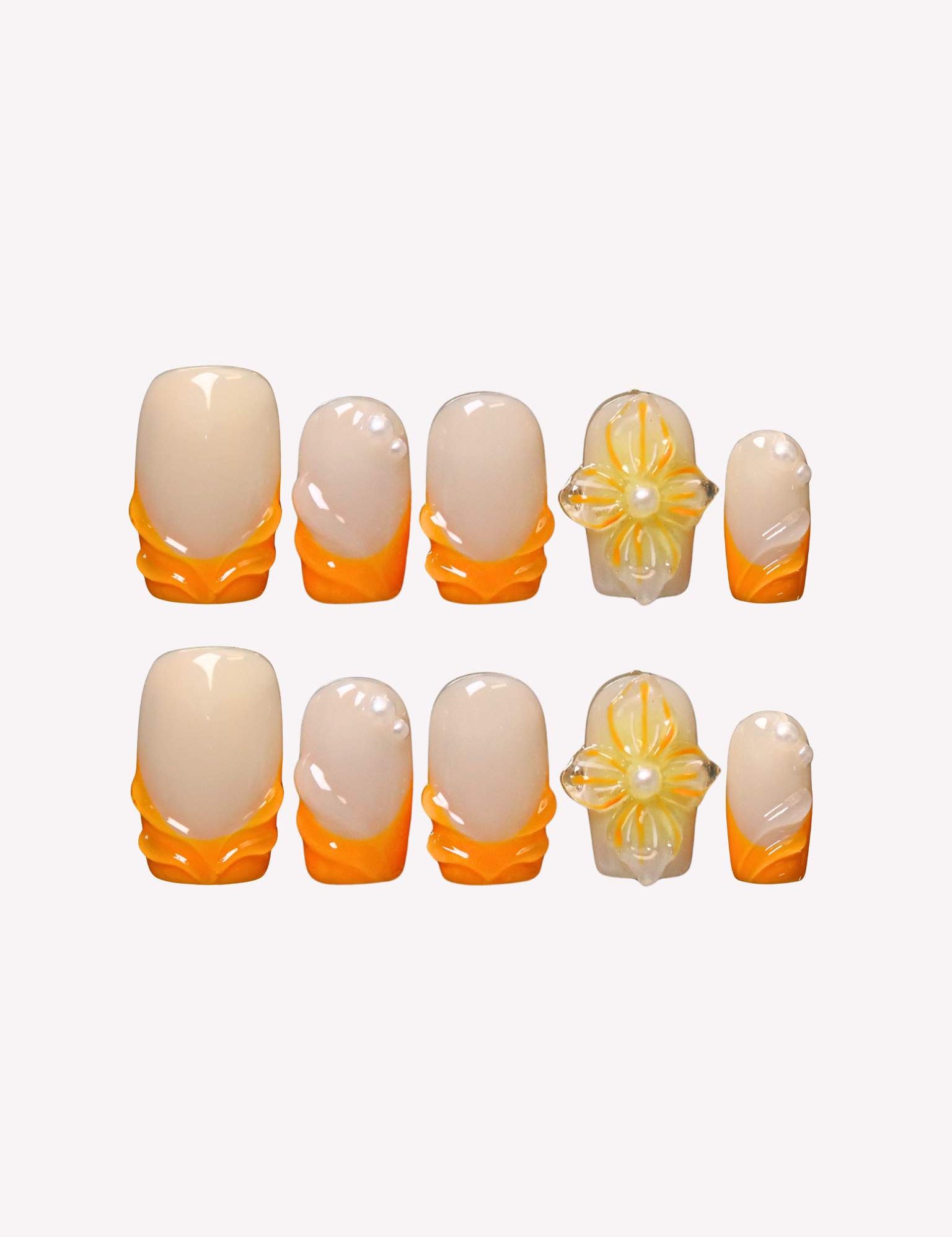 Bay Breeze - Ersa Nails Nude Orange PressOnNails