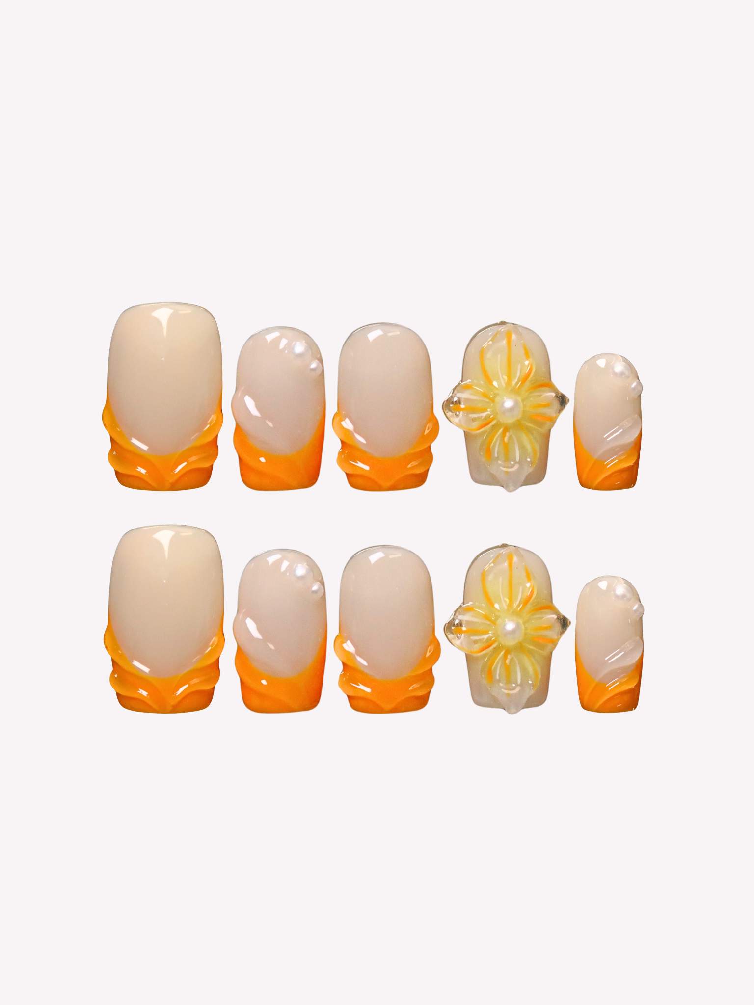 Bay Breeze - Ersa Nails Nude Orange PressOnNails