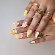 Beachy Babe - Ersa Nails Yellow Orang PressOnNails
