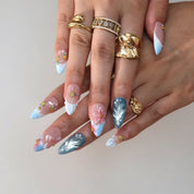 Beat The Heat- Ersa Nails Nude Blue PressOnNails