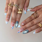 Beat The Heat- Ersa Nails Nude Blue PressOnNails
