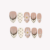 Belle Époque - Ersa Nails Nude White Black Short Almond PressOnNails