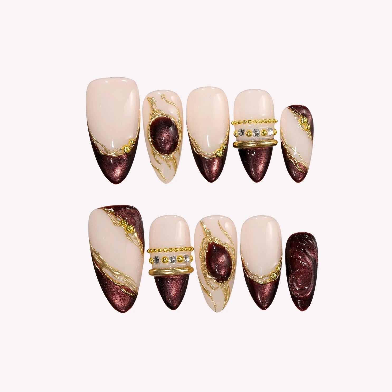 Belle Nuit - Ersa Nails Nude Red PressOnNails