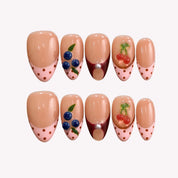 Berry Cherry - Ersa Nails Nude Pink Red PressOnNails