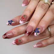 Berry Cherry - Ersa Nails Nude Pink Red PressOnNails