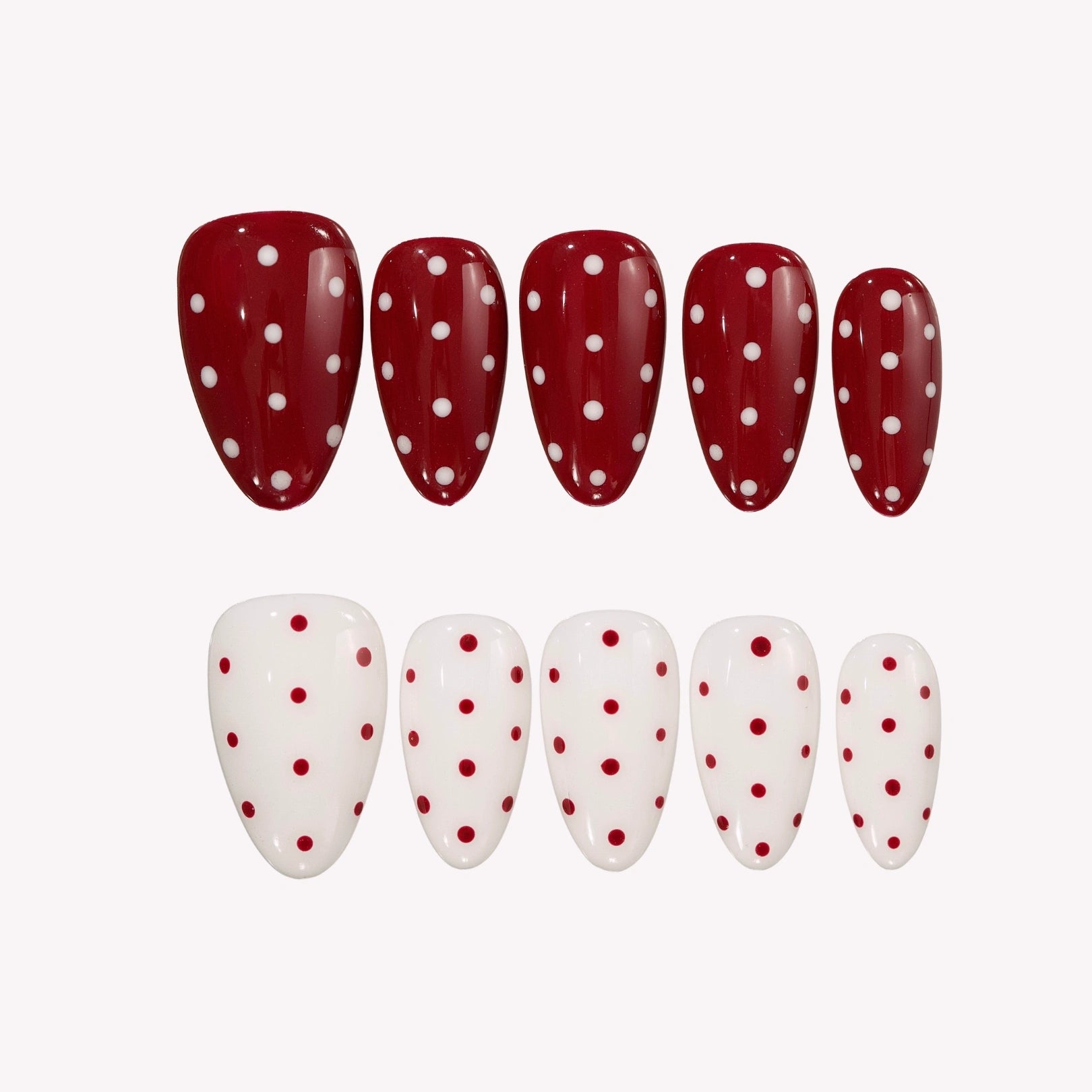 Berry Milk - Ersa Nails Red White PressOnNails