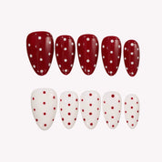 Berry Milk - Ersa Nails Red White PressOnNails