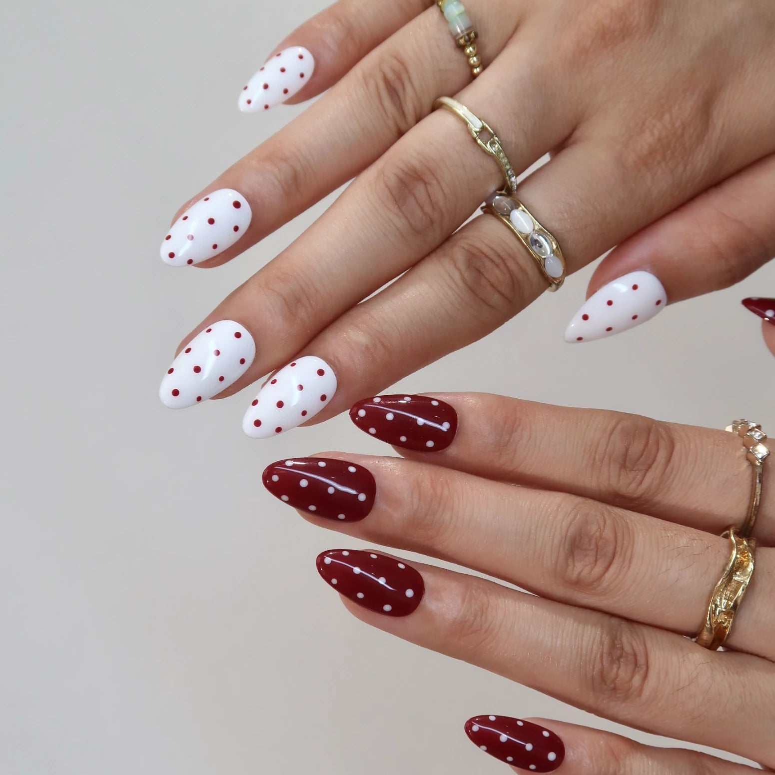 Berry Milk - Ersa Nails Red White PressOnNails