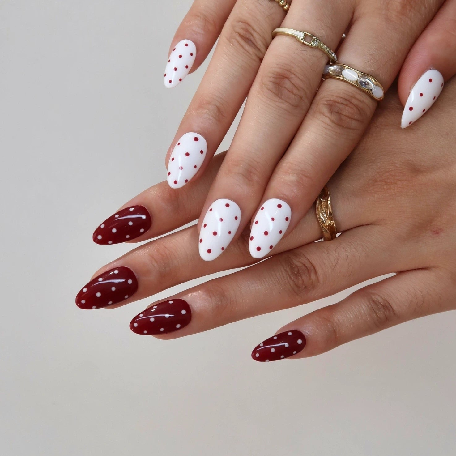 Berry Milk - Ersa Nails Red White PressOnNails
