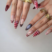 Berry Sweet - Ersa Nails Nude Red Pink Medium Almond PressOnNails