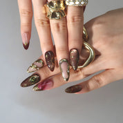 Bewitched - Ersa Nails Nude Gold PressOnNails
