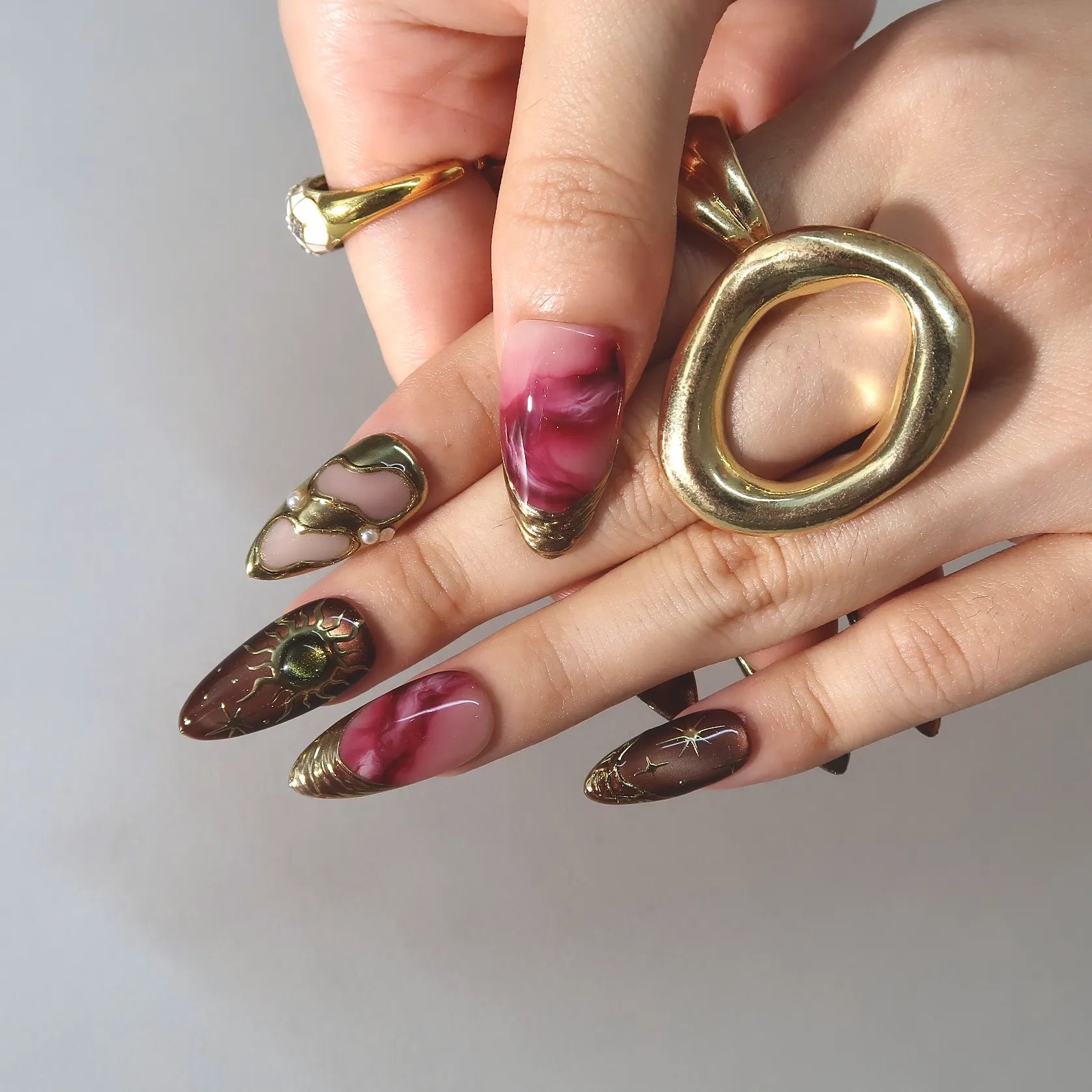 Bewitched - Ersa Nails Nude Gold PressOnNails