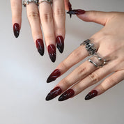 Blood Moon - Ersa Nails Red Black PressOnNails