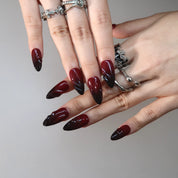 Blood Moon - Ersa Nails Red Black PressOnNails