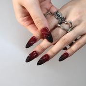 Blood Moon - Ersa Nails Red Black PressOnNails