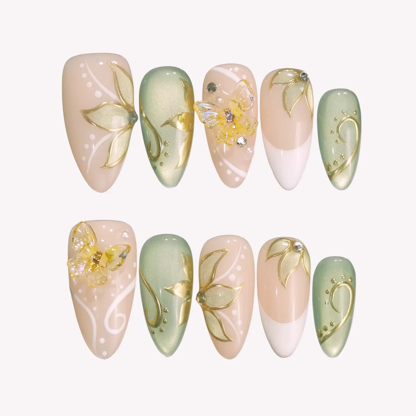 Blooming Day - Ersa Nails Nude Jade PressOnNails