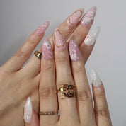 Bloom like Roses - Ersa Nails Pink White PressOnNails