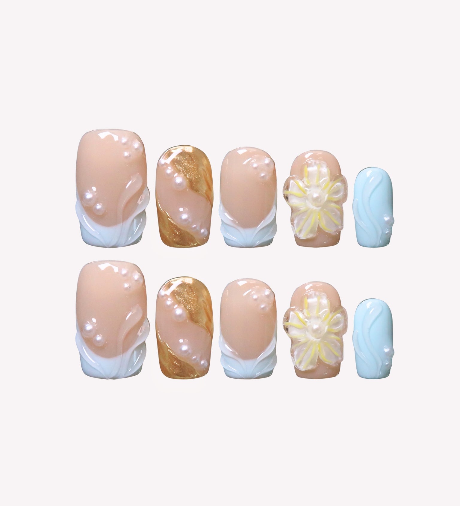 Blue Hawaii - Ersa Nails Nude Blue PressOnNails