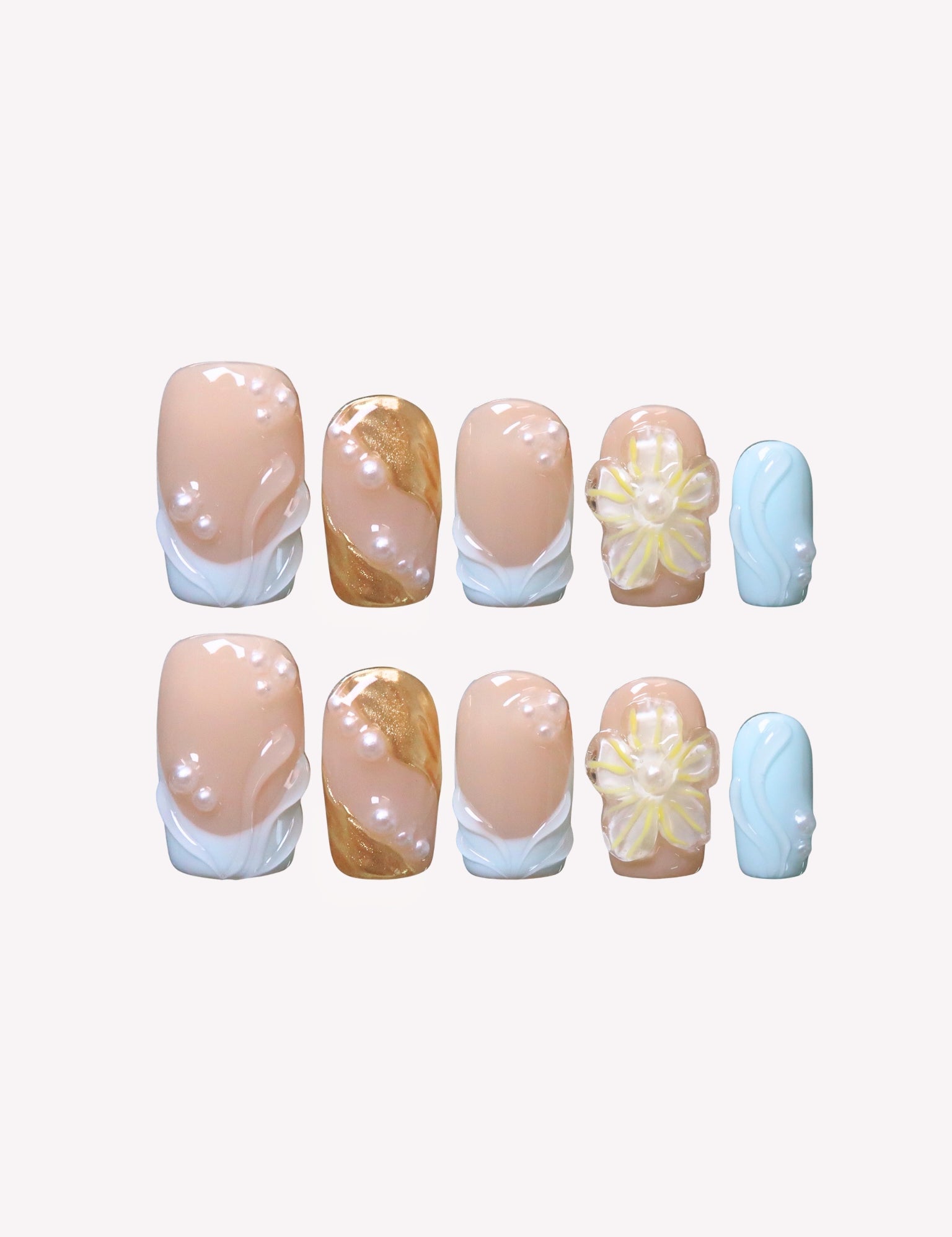 Blue Hawaii - Ersa Nails Nude Blue PressOnNails