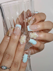 Blue Hawaii - Ersa Nails Nude Blue PressOnNails